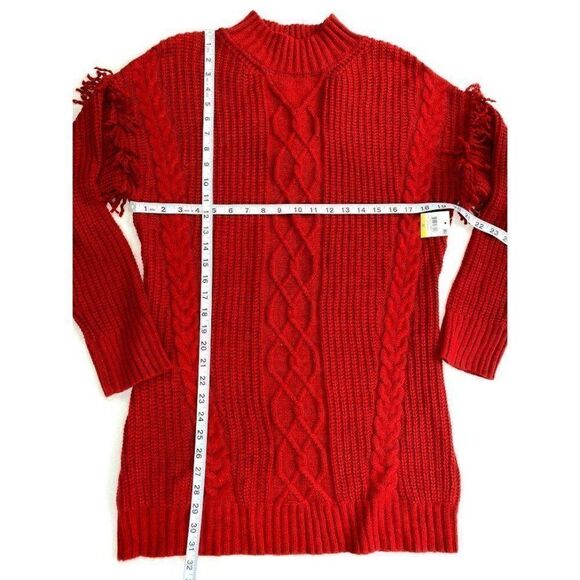 American Rag Tunic Sweater Red Juniors' Mixed-Knit‎ - Picture 4 of 6